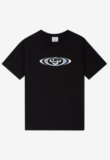 Casablanca Warped Logo Print T‑shirt Black M-SP26-JTS-001-04_BLACK