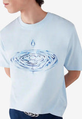 Casablanca Drip Logo Printed T‑shirt Light Blue M-SP26-JTS-001-05_BLUE