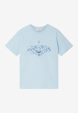 Casablanca Drip Logo Printed T‑shirt Light Blue M-SP26-JTS-001-05_BLUE