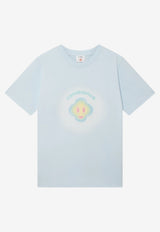 Casablanca Airbrush Smiley Printed T‑shirt Light Blue M-SP26-JTS-001-09_LIGHT BLUE