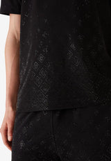Casablanca Crystal Monogram T‑shirt Black M-SP26-JTS-001-10_BLACK