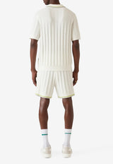 Casablanca Tennis Boucle Polo T-shirt White M-SP26-KW-1214-01_WHITE