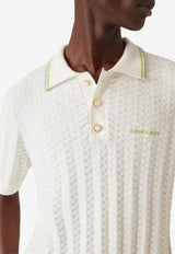 Casablanca Tennis Boucle Polo T-shirt White M-SP26-KW-1214-01_WHITE