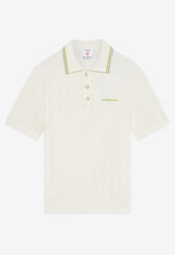 Casablanca Tennis Boucle Polo T-shirt White M-SP26-KW-1214-01_WHITE