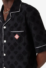 Casablanca Toweling Monogram Shirt Black M-SP26-SH-085-02_BLACK