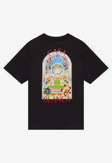 Casablanca Tennis Landscape Printed T‑shirt Black M-SS26-JTS-001-09_BLACK