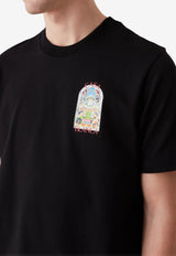 Casablanca Tennis Landscape Printed T‑shirt Black M-SS26-JTS-001-09_BLACK