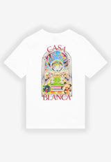 Casablanca Tennis Landscape Printed T‑shirt White M-SS26-JTS-001-15_WHITE MULT
