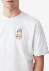 Casablanca Tennis Landscape Printed T‑shirt White M-SS26-JTS-001-15_WHITE MULT