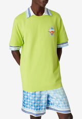Casablanca Flower Court Icon Printed T‑shirt Lime M-SS26-JTS-001-17_LIME