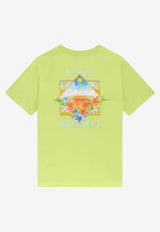 Casablanca Flower Court Icon Printed T‑shirt Lime M-SS26-JTS-001-17_LIME