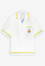 Casablanca Tennis Landscape Bowling Shirt Off-white M-SS26-SH-003-04_OFF-WHITE