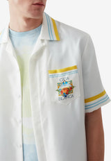 Casablanca Tennis Landscape Bowling Shirt Off-white M-SS26-SH-003-04_OFF-WHITE