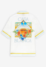 Casablanca Tennis Landscape Bowling Shirt Off-white M-SS26-SH-003-04_OFF-WHITE