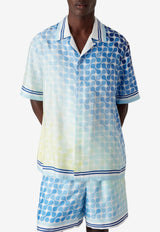 Casablanca Gradient Tennis Tile Silk Bowling Shirt Multicolor M-SS26-SH-003-06_MULTI COLO