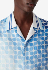 Casablanca Gradient Tennis Tile Silk Bowling Shirt Multicolor M-SS26-SH-003-06_MULTI COLO