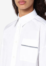 Brunello Cucinelli Embellished Long-Sleeved Shirt White M0091ML916CO/P_CUCIN-C159