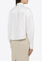 Brunello Cucinelli Long-Sleeved Cropped Shirt White M0091NK436CO/O_CUCIN-C159