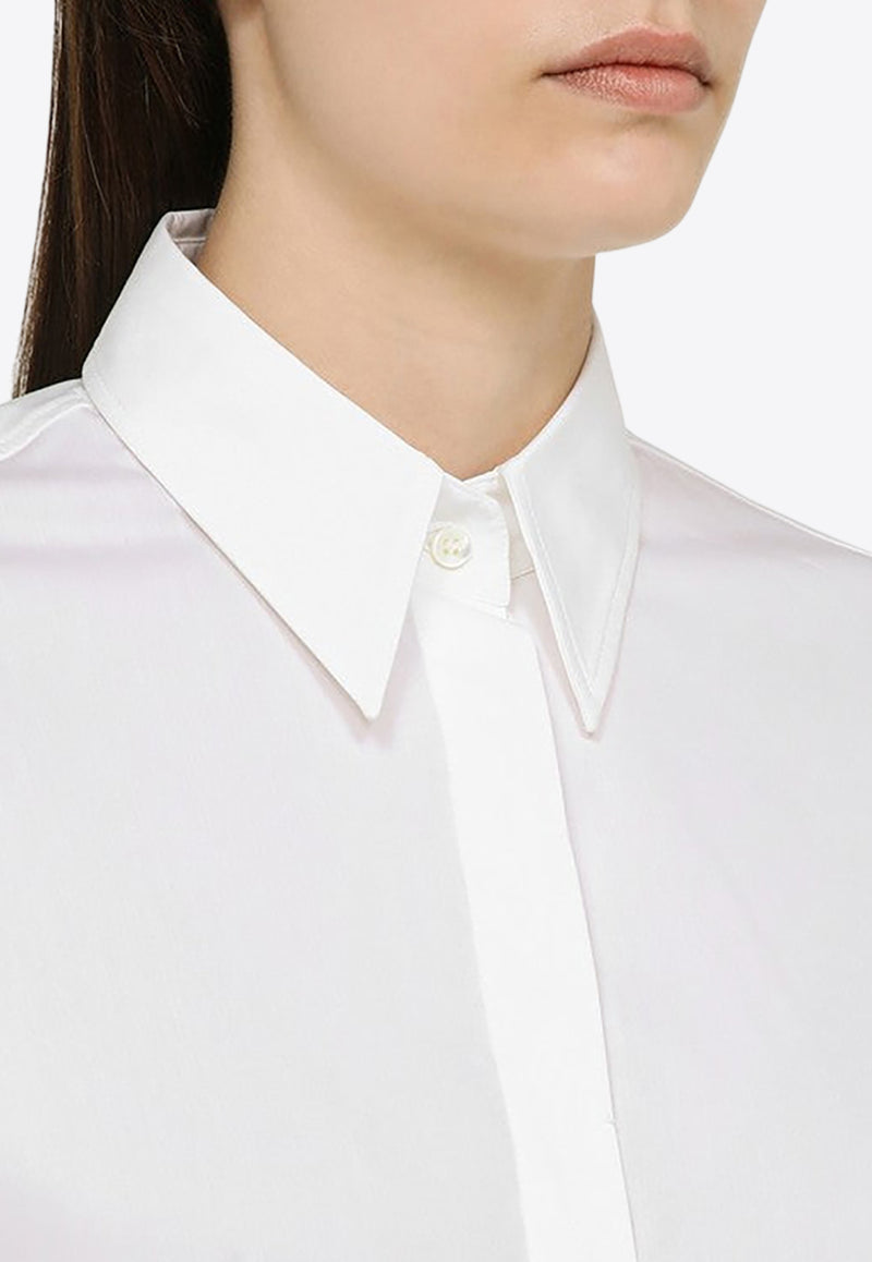 Brunello Cucinelli Long-Sleeved Cropped Shirt White M0091NK436CO/O_CUCIN-C159