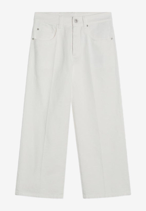 Brunello Cucinelli Logo Patch Square Pants White M0H81P4008CO/R_CUCIN-C600