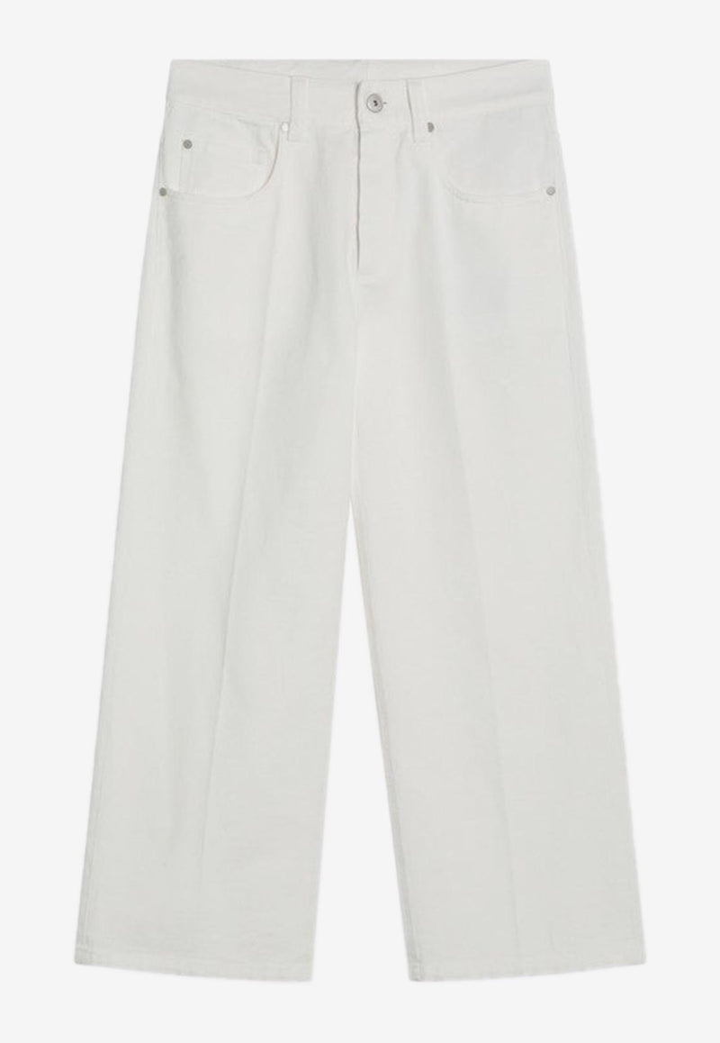 Brunello Cucinelli Logo Patch Square Pants White M0H81P4008CO/R_CUCIN-C600