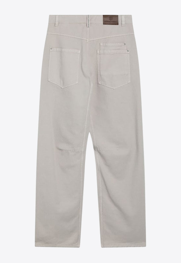 Brunello Cucinelli Monili-Embellished Straight Pants Beige M0H81P4019CO/R_CUCIN-C9443_102-42