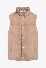 Brunello Cucinelli Padded Suede Vest Beige M0PCL2013LE/P_CUCIN-CRI25