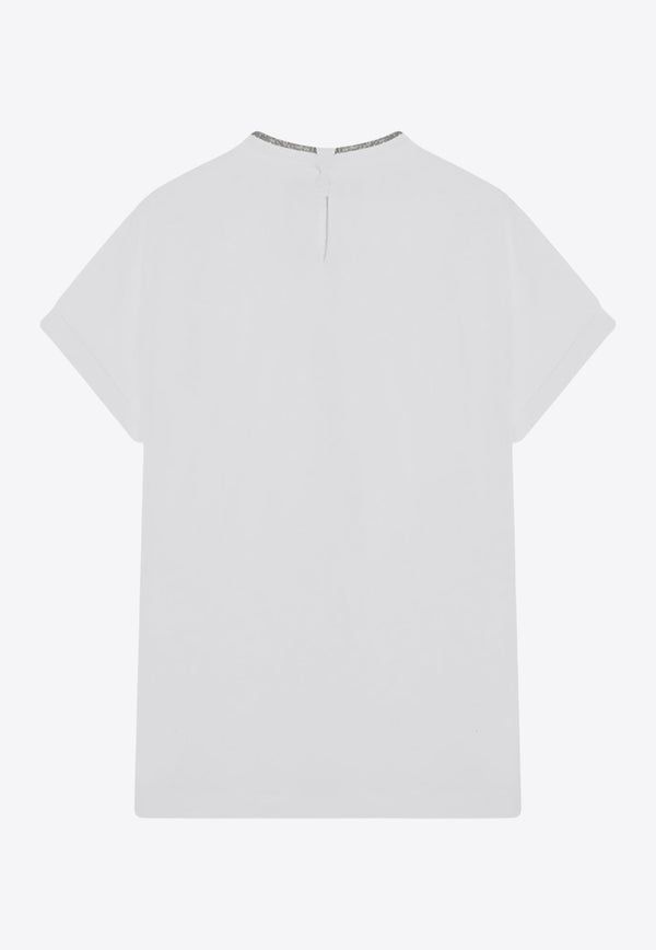 Brunello Cucinelli Pendant Crewneck T-shirt White M0T18BD200CO/R_CUCIN-C101