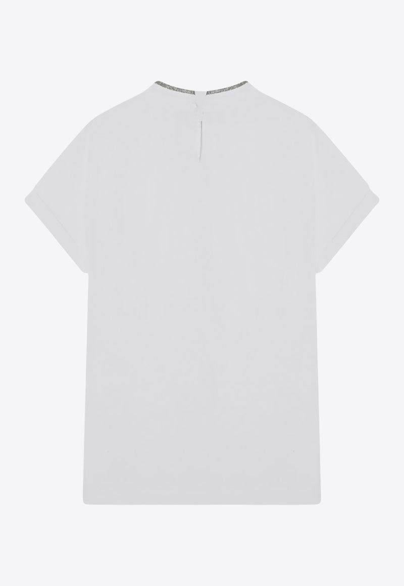 Brunello Cucinelli Pendant Crewneck T-shirt White M0T18BD200CO/R_CUCIN-C101