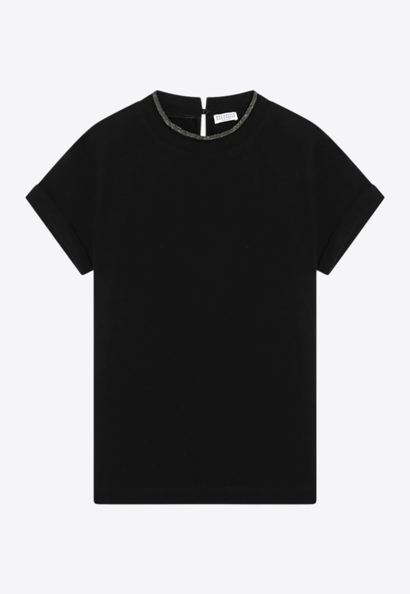 Brunello Cucinelli Pendant Crewneck T-shirt Black M0T18BD200CO/R_CUCIN-C159