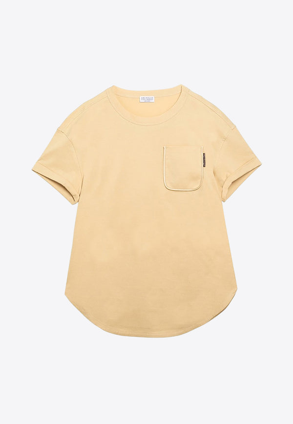 Brunello Cucinelli Short-Sleeved Crewneck T-shirt Yellow M0T81EH900CO/O_CUCIN-C9595