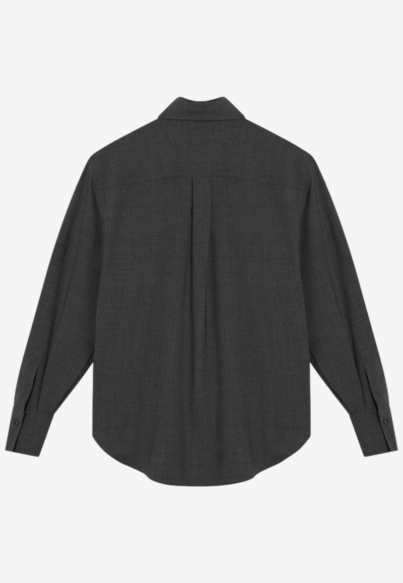 Brunello Cucinelli Classic Long-Sleeved Wool Shirt Gray M0W07MK916WV/P_CUCIN-C4078