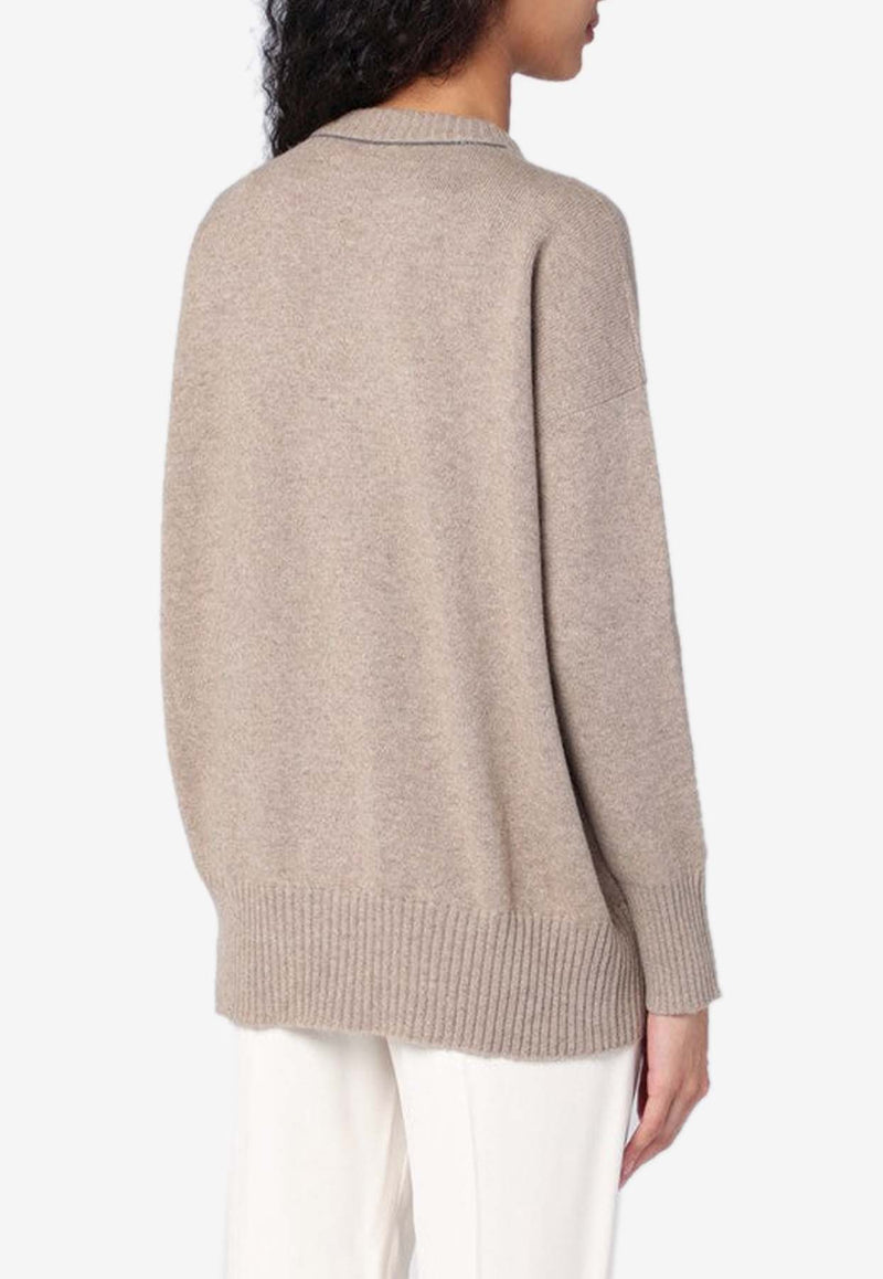 Brunello Cucinelli Cashmere Crewneck Sweater Beige M12723000WS/P_CUCIN-C077