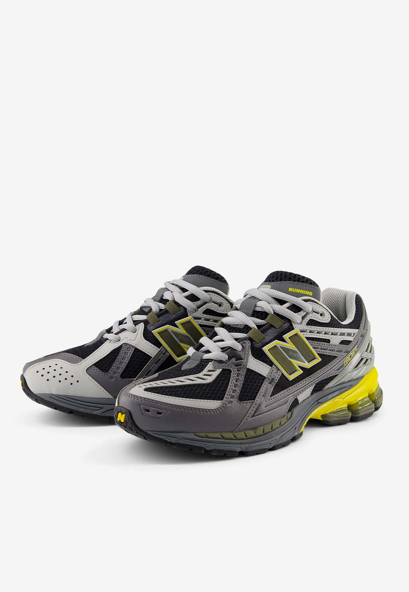 New Balance 1906N Low-Top Sneakers in Castlerock/Black/Yellow Leather M1906NA