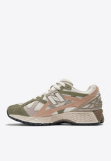 New Balance 1906 Utility Sneakers in Linen with Dark Olivine and Flat Taupe Beige M1906NE