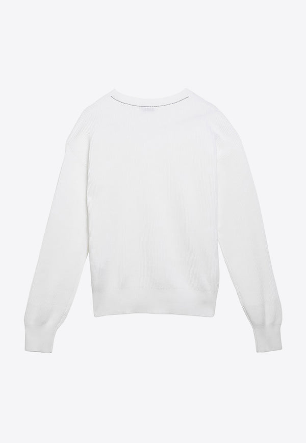 Brunello Cucinelli Rib-Knit Crewneck Sweater White M19194700CO/O_CUCIN-C159