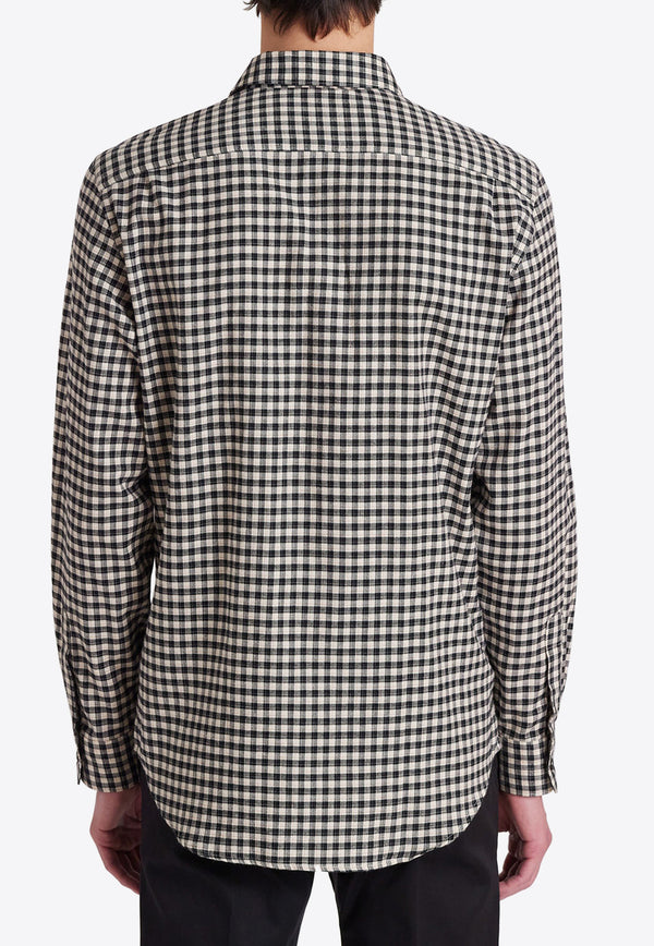 Paul Smith Gingham Long-Sleeved Shirt M1R-007YM-K01921-78BLACK