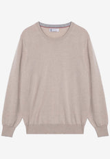 Brunello Cucinelli Cashmere Crewneck Sweater Beige M2200100WS/P_CUCIN-CS396