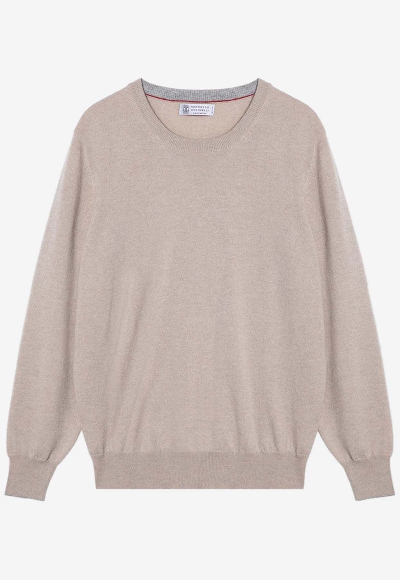 Brunello Cucinelli Cashmere Crewneck Sweater Beige M2200100WS/P_CUCIN-CS396