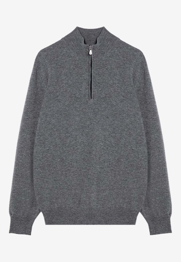 Brunello Cucinelli Half-Zip Cashmere Sweater Gray M2200124WS/P_CUCIN-CG217