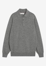 Brunello Cucinelli Cashmere Polo Sweater Gray M2200295WS/R_CUCIN-CF423