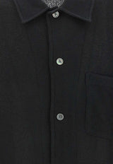 Our Legacy Boucle Short-Sleeved Shirt Black M2202BB_000_BLACK