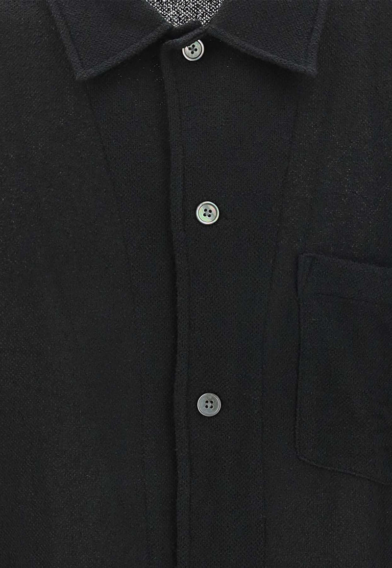 Our Legacy Boucle Short-Sleeved Shirt Black M2202BB_000_BLACK