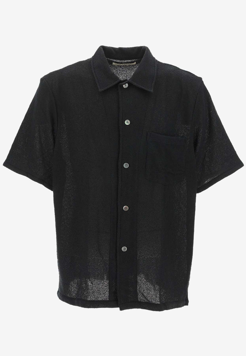 Our Legacy Boucle Short-Sleeved Shirt Black M2202BB_000_BLACK