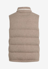 Brunello Cucinelli Padded Cashmere Zipped Vest Beige M221P217WS/P_CUCIN-CW926