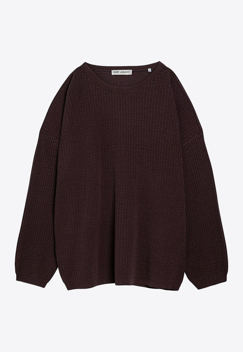 Our Legacy Popover Ribbed Knit Sweater Purple M2243PRMSI/O_OLEGA-MP