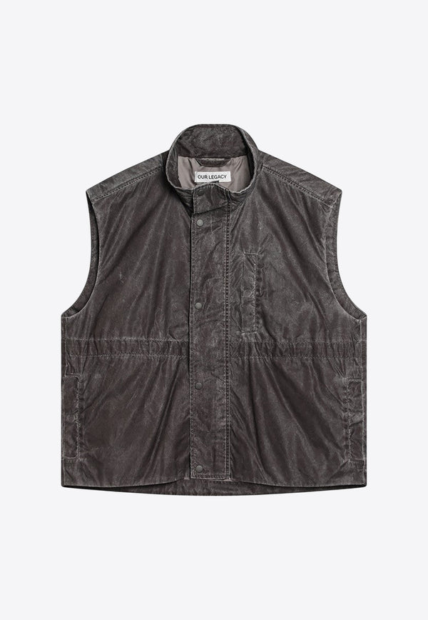 Our Legacy Vintage High-Neck Vest Brown M2251FABNY/Q_OLEGA-BR