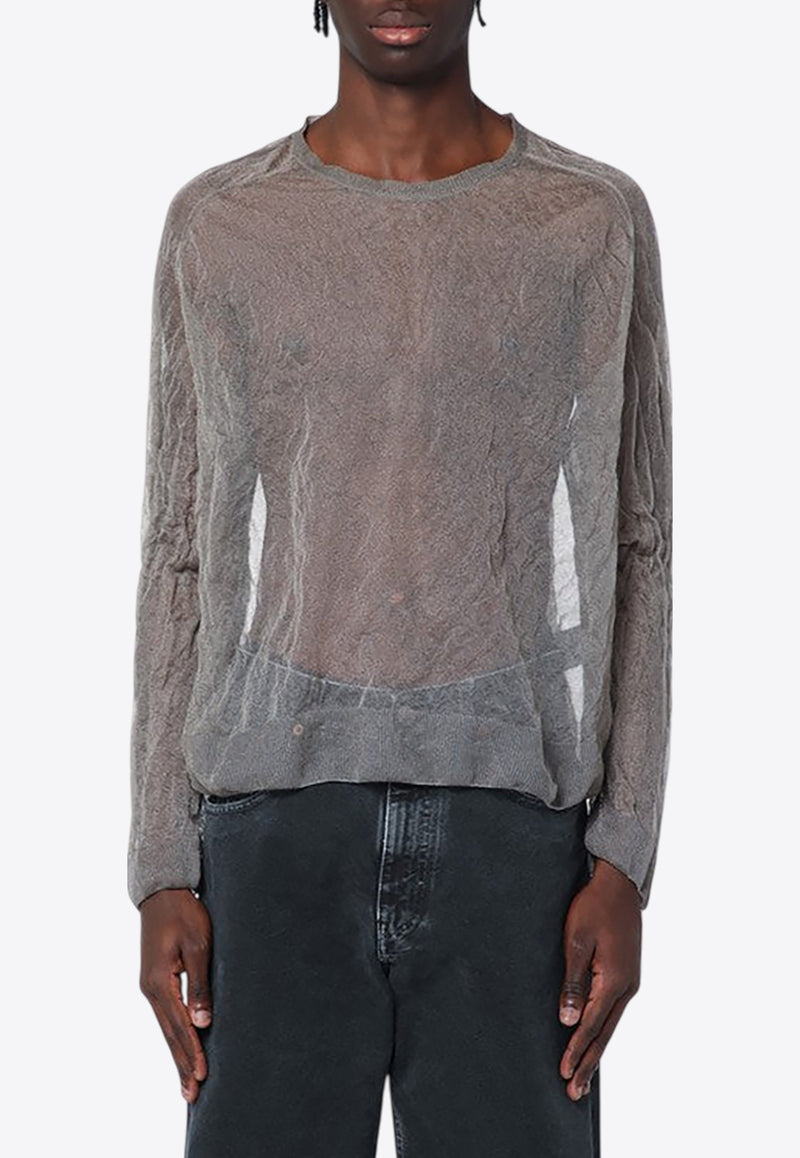 Our Legacy Sheer Sweater in Silk-Blend Gray M2253TACO/Q_OLEGA-AS