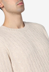 Brunello Cucinelli Cable Knit Cashmere Sweater Beige M22700600WS/P_CUCIN-CV927