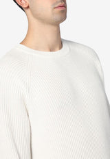 Brunello Cucinelli Cashmere Crewneck Sweater White M2274100WS/P_CUCIN-CO312